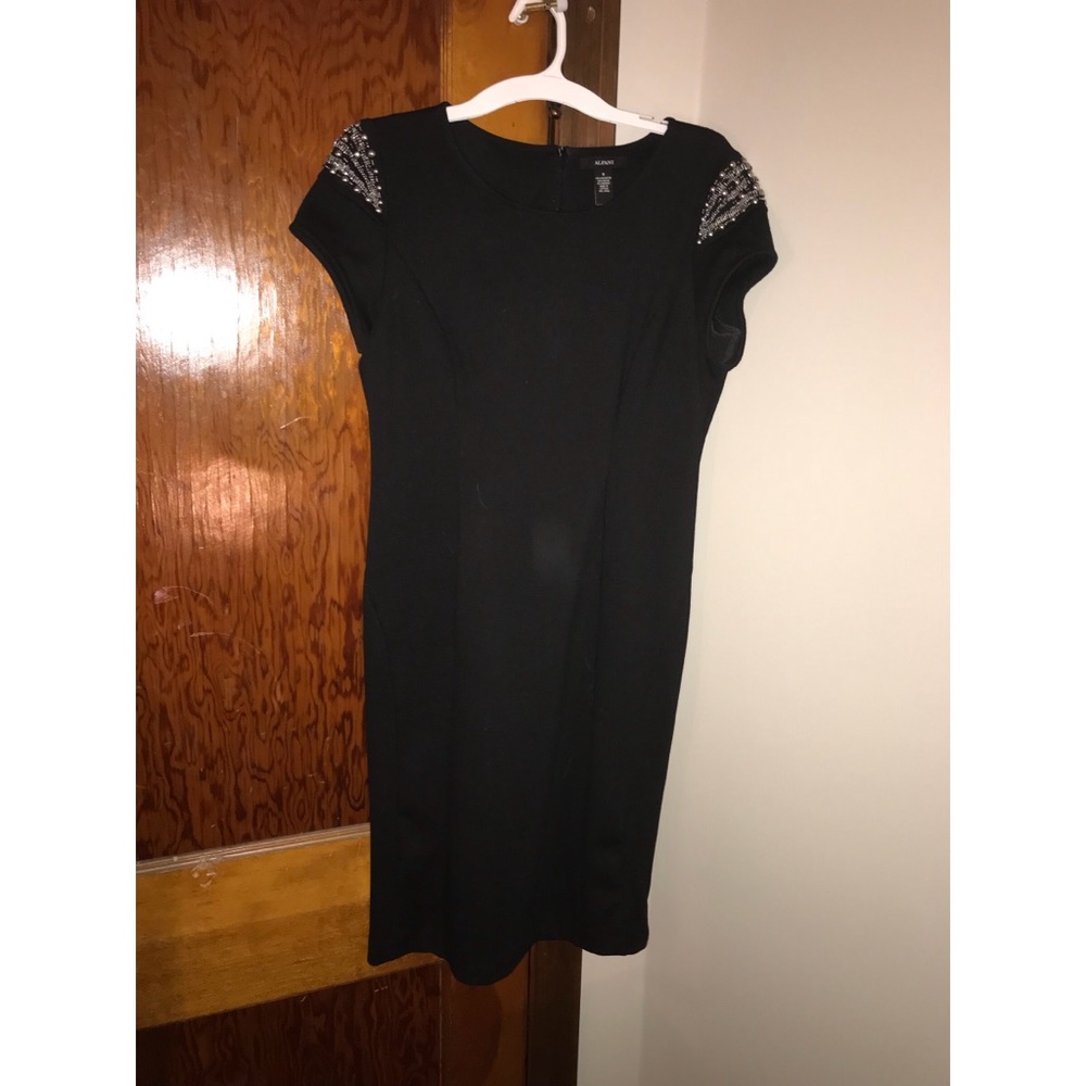 Alfani Black beaded shoulder dress 8
